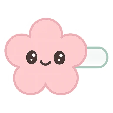 hairclip, flower shape, kawaii style, pastel colors, cartoon, isolated, no hair sticker