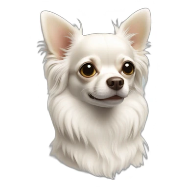 chihuahua longcoat white sticker