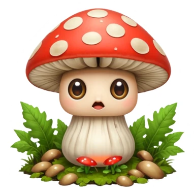 forest character shocked wide eyes mushroom dropped from hands sticker