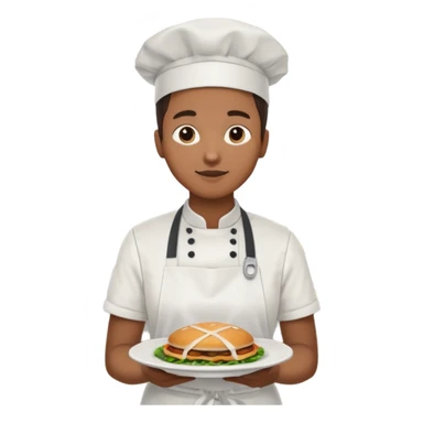 hazme una persona atendiendo una cafeteria universitaria sirviendo comida sticker