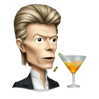 David Bowie drinking a martini  sticker