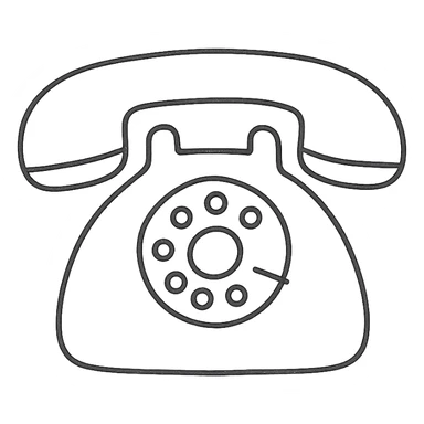 hand drawn outlined telephone icon sticker