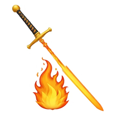 sword on fire emoji style sticker