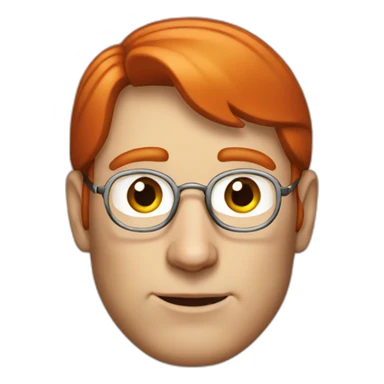 Steve Jobs with red hair sticker