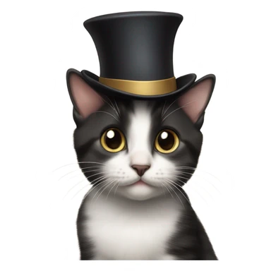 Kitten wearing tiny top hat sticker
