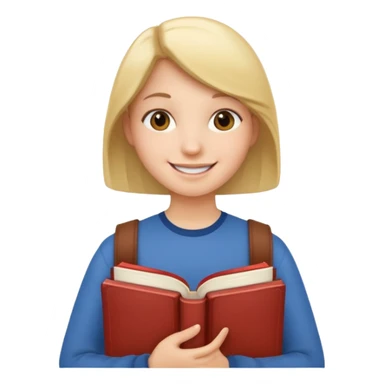 student holding books sticker