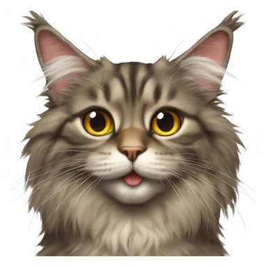 Maine Coon with a stupid face and butterfly on his mouth  sticker
