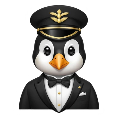 classy penguin soldier sticker