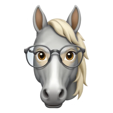 grey horse head with glasses sticker