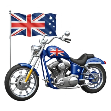 chopper motorcycle australian flag sticker