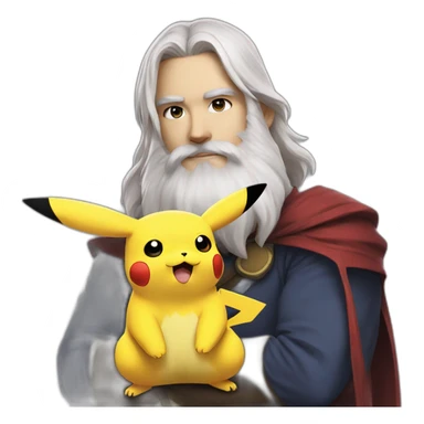 pikachu cosplay with bearded man white skin sticker