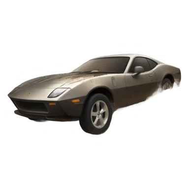 A sports car traversing mud sticker