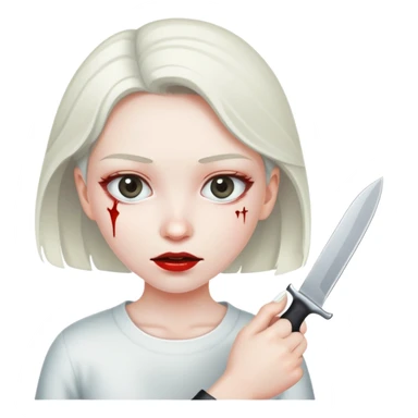 A girl stabbing another girl with knife sticker