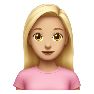 Blonde girl with hazel eyes in a pink shirt sticker
