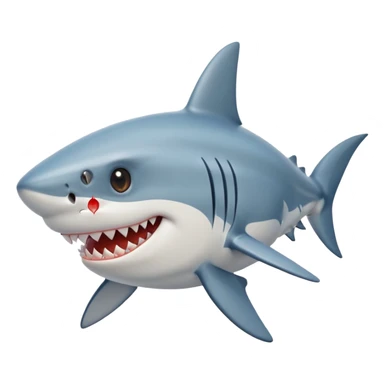 Shark with big hearts in the eyes sticker