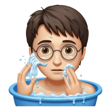 harry potter is washing his face sticker