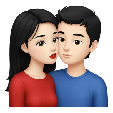 kiss a girl and boy from black hair  sticker