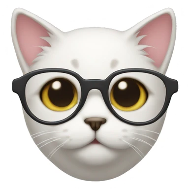 cute cat with glasses sticker