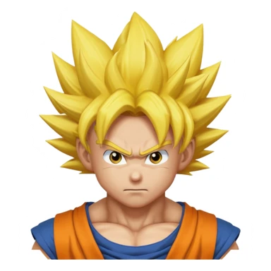 Goku's transformation with yellow hair emoji sticker