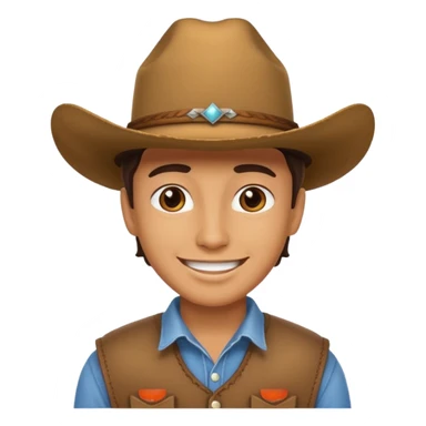 Turn the grinning emoji into one with a cowboy hat on sticker
