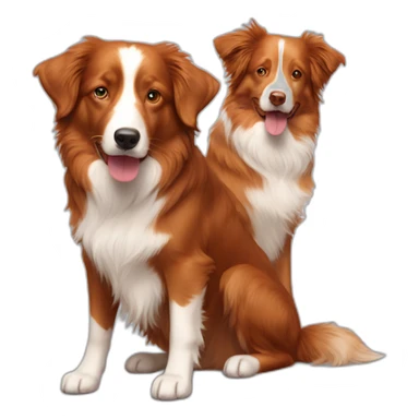 Two dogs, Toller and red border collie sticker