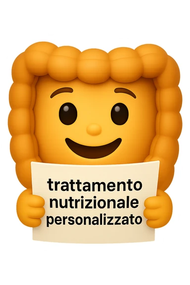 emoji stile iphone di un intestino felice che legge un foglio con la scritta "trattamento nutrizionale personalizzato", non fargli il naso, iperrealistico 4k sticker