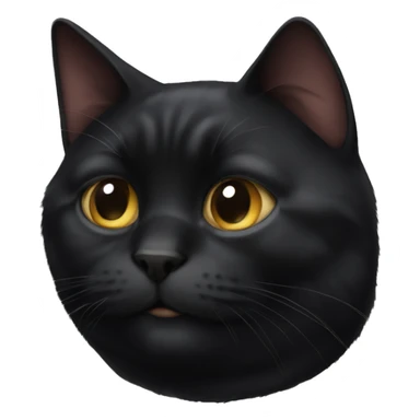 Super fat black cat  sticker