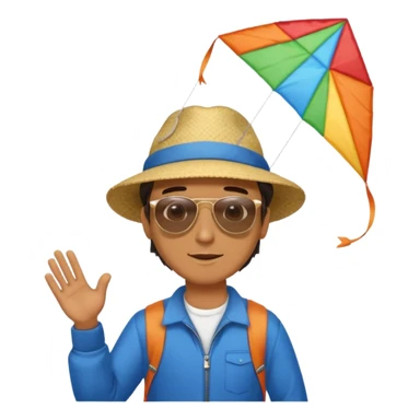 man with kite,Kite Flyers, big kite. sticker