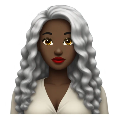 stunning black beauty, fat woman long black hair red lips sticker