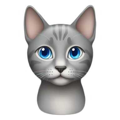 Grey cat with bleu eyes sticker