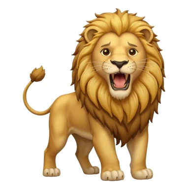 Lion – Golden mane, roaring, standing proudly sticker