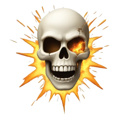 Skull emoji head exploding sticker