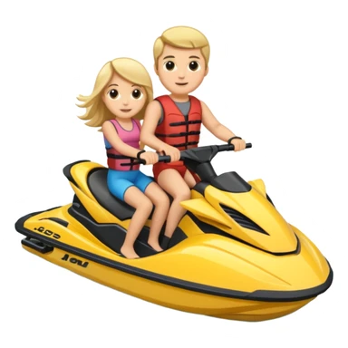 Jet ski with families and friends a lot sticker