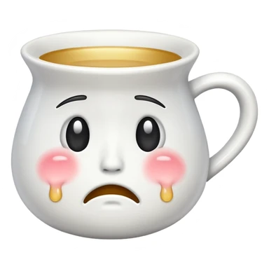 crying cup emoji, cup with frown and tears sticker