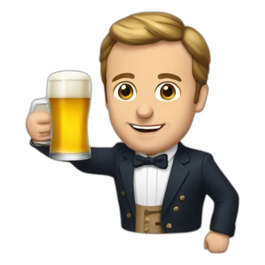 Macron qui bois une bière sticker
