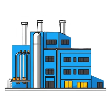 factory building with production line sticker