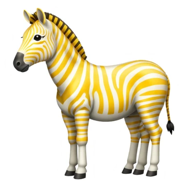Yellow and white zebra sticker