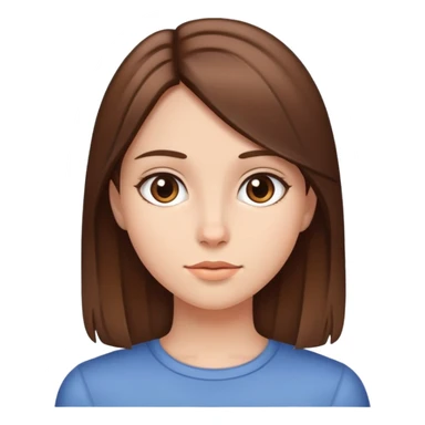Girl with straight brown hair sticker