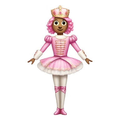 Pink nutcracker with pink hair full body sticker