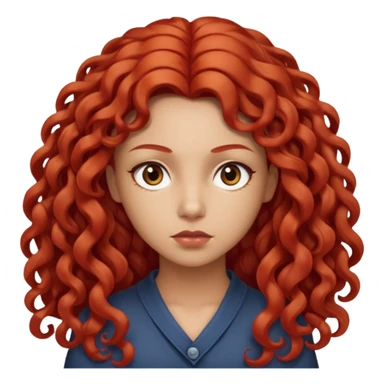 Morena, do cabelo grande cacheado, vermelho, cara de Seria sticker