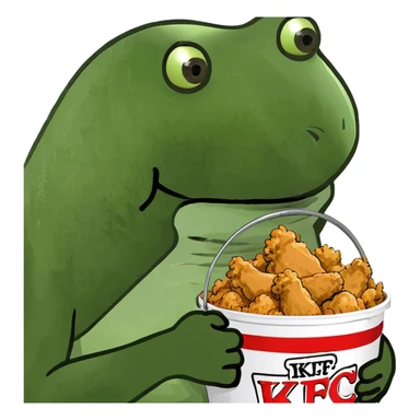 bufo raises a bucket of KFC chicken sticker
