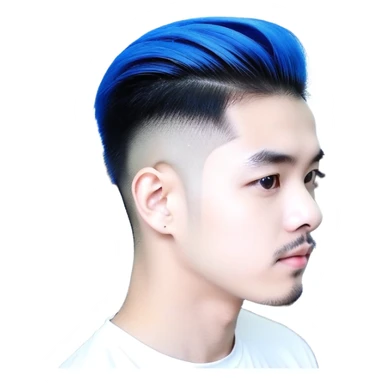 Nam 15 tuổi, da trắng, tóc under cut màu xanh lá cây vuốt ngược ra sau, mắt đen, áo khoác da màu cam , bên trong mặc áo cộc tay màu trắng, đeo khuyên tai màu bạc, mặt ngầu sticker