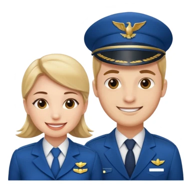 female flight attendant working with her male colleague sticker