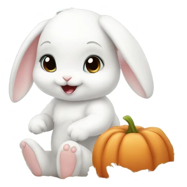 white baby bunny harvest fall sticker
