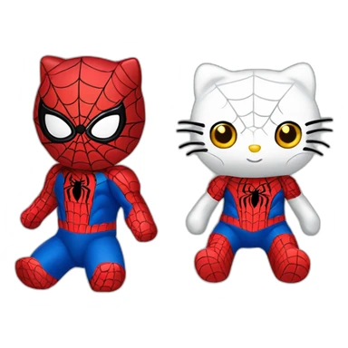 hello kitty and spiderman sticker