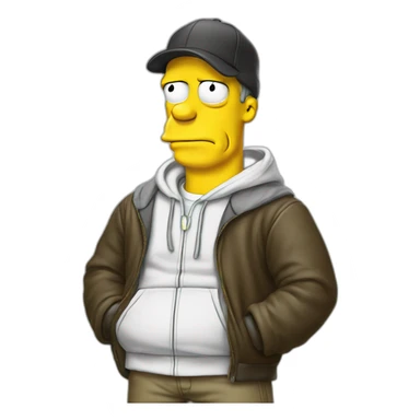 Homer simpsons with hoodie sticker