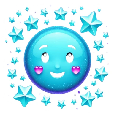 Glitter Purple and Cian bye sticker