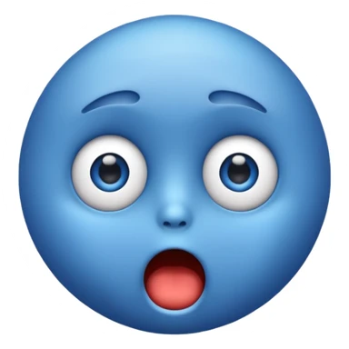 Blue emoji shocked sticker
