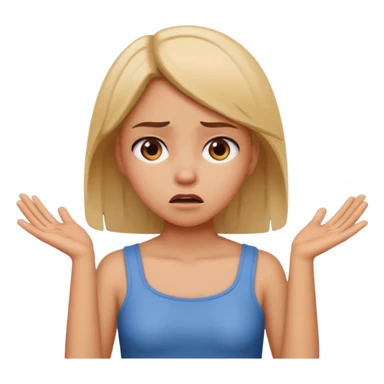 A girl upset shrugging her shoulders ￼ sticker