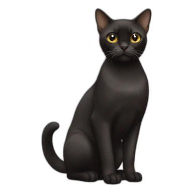 Black Burmese Cat Full Body sticker